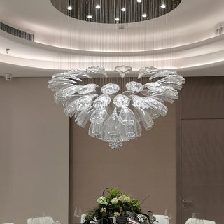 Modern Crystal Chandelier – Adjustable Brightness LED Steel Fixture for Living Room