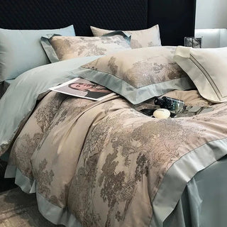 egyptian cotton bedding luxury 1000tc cotton bedding set mallorca design detail