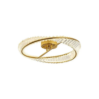 Designer Ceiling Light – Modern Crystal Ring Fixture with Gold Chandelier