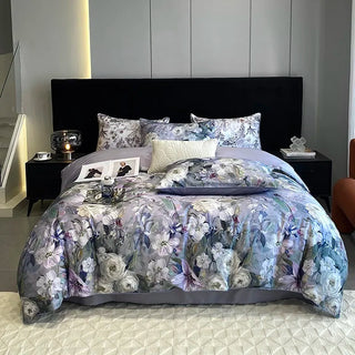 egyptian cotton duvet cover blossom floral bedding set 600tc luxury sheets front view