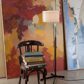 Spanish Floor Lamp – Modern Metal Base with Fabric Shade | LED Ambient Lighting