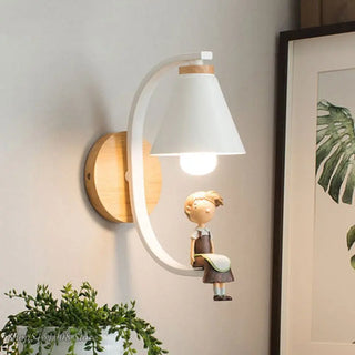 Nordic Wall Sconce – Poetic Bedroom Wall Light | Iron, Wood & Resin Design