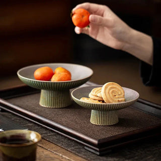ceramic display bowl earthworks handcrafted japanese artisan vintage style light earth tableware set view