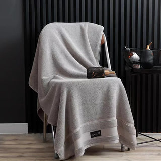 cotton bath towel luxury scandinavian quick drying soft grey linen towel front view
