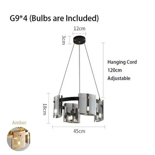 Modern Glass Pendant Light – Square Pendant Light with Clear Glass Shade & Iron Frame