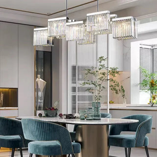 Crystal Pendant Lamp – Modern E14 Light Fixture | Dimmable Dining Room Lighting