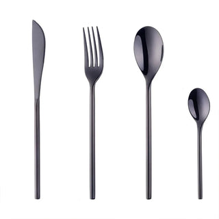 designer cutlery set stainless steel luxury dining utensils eco-friendly flatware angle view