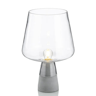Industrial Bedside Lamp – LED Glass Stone Table Light With Polished Chrome Finish