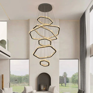 Modern Crystal Chandelier | Adjustable LED Lighting - Elegant Living Room Fixture