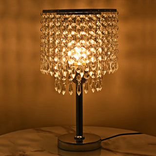 Crystalline Table Lamp – Elegant Modern Crystal Lamp with Chrome Base