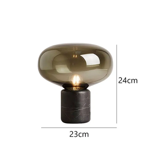 Marble Table Lamp – Black Marble Lamp With Hand-Blown Glass | Luxury Ambient Lighting