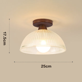 Wood glass E27 ceiling lamp vintage – solid fixture