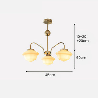 Suspension à chaîne - Suspension industrielle blanche avec abat-jour en verre et cordon réglable