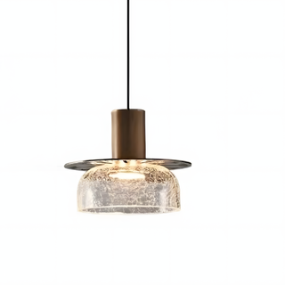 Suspension moderne en verre – Lampe suspendue à double tête avec design texturé
