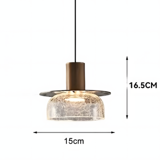 Suspension moderne en verre – Lampe suspendue à double tête avec design texturé