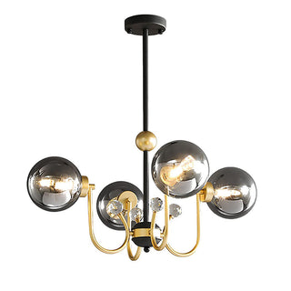 Adjustable black metal chandelier — sputnik mini pendant warm