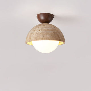 Industrial ceiling lamp yellow stone – dining room close-up