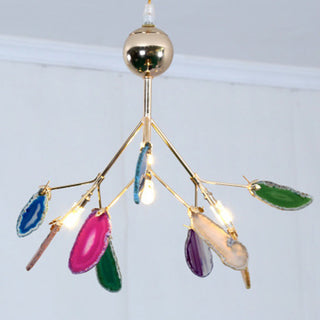 Nordic agate chandelier metal frame luxury living room light
