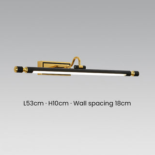 LED black vanity wall light — modern energy efficient bathroom