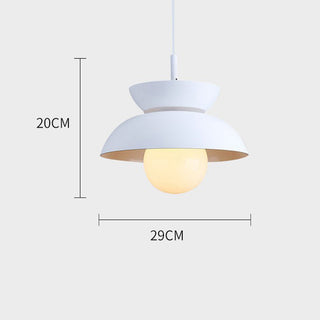 Colorful round pendant — modern metal glass E27 ceiling lamp