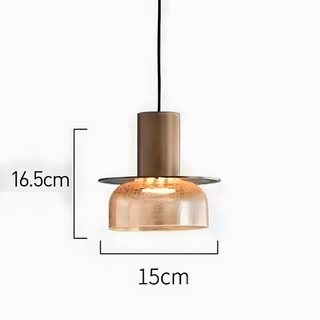 Double head pendant from below — modern glass textured light