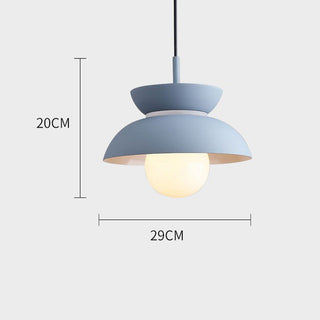 Round colorful pendant side view — modern E27 metal fixture