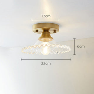 Copper semi-flush ceiling lamp glass – mini fixture