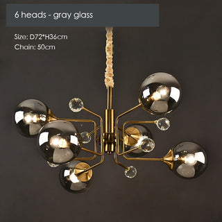 Modern gold glass chandelier detail — LED contemporary warm texture