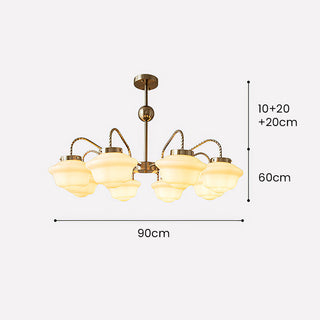 Suspension à chaîne - Suspension industrielle blanche avec abat-jour en verre et cordon réglable