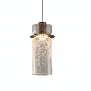Suspension moderne en verre – Lampe suspendue à double tête avec design texturé