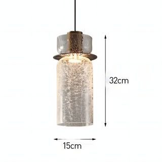 Suspension moderne en verre – Lampe suspendue à double tête avec design texturé