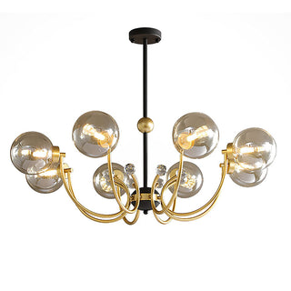 Adjustable sputnik black chandelier front — mini metal pendant