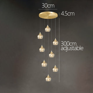 Suspensions Dorées - Luminaires Contemporains en Aluminium et Cristal pour Salon