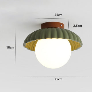 Stained glass ceiling pendant French – creamy iron E27 detail