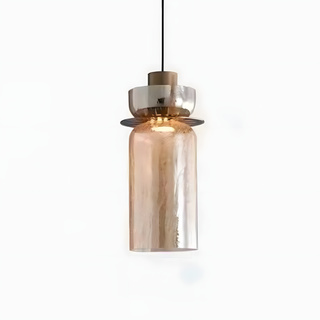 Modern glass double head textured pendant — ceiling hanging lamp