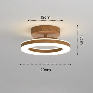 Acrylic ceiling lamp circle wood LED – modern dining room