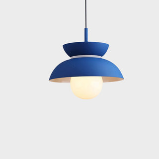 Round E27 pendant top view — colorful modern metal glass fixture