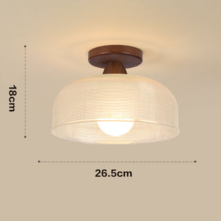 Vintage solid wood ceiling light glass – E27 fixture