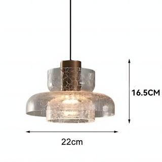 Suspension moderne en verre – Lampe suspendue à double tête avec design texturé