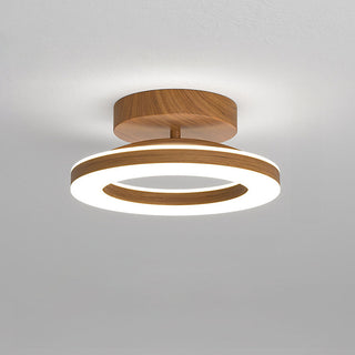 Acrylic LED ceiling light modern circle – wood hallway