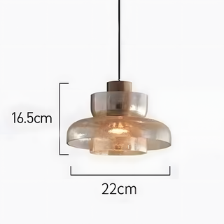 Modern textured pendant top view — glass double head fixture