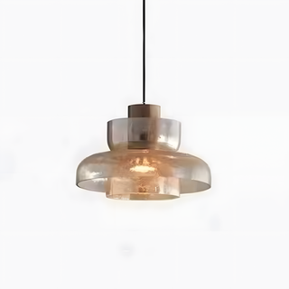 Suspension moderne en verre – Lampe suspendue à double tête avec design texturé