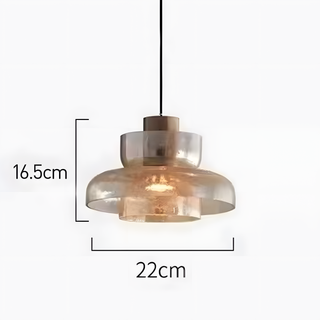 Double head pendant side angle — modern glass textured ceiling lamp
