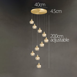 Suspensions Dorées - Luminaires Contemporains en Aluminium et Cristal pour Salon