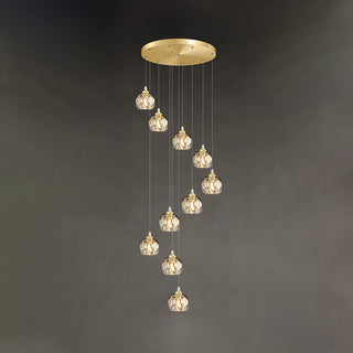 Suspensions Dorées - Luminaires Contemporains en Aluminium et Cristal pour Salon