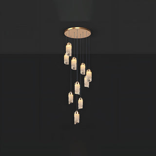 Acrylic pendant close-up — modern LED warm ambient ceiling lamp