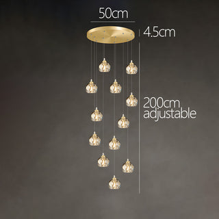 Suspensions Dorées - Luminaires Contemporains en Aluminium et Cristal pour Salon