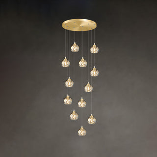 Suspensions Dorées - Luminaires Contemporains en Aluminium et Cristal pour Salon