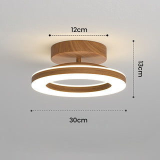 LED modern wood ceiling light circle – acrylic close-up