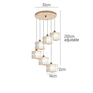 Suspensions Modernes en Fer – Éclairage de Cage d'Escalier Élégant avec Lumière Ambiante Chaleureuse